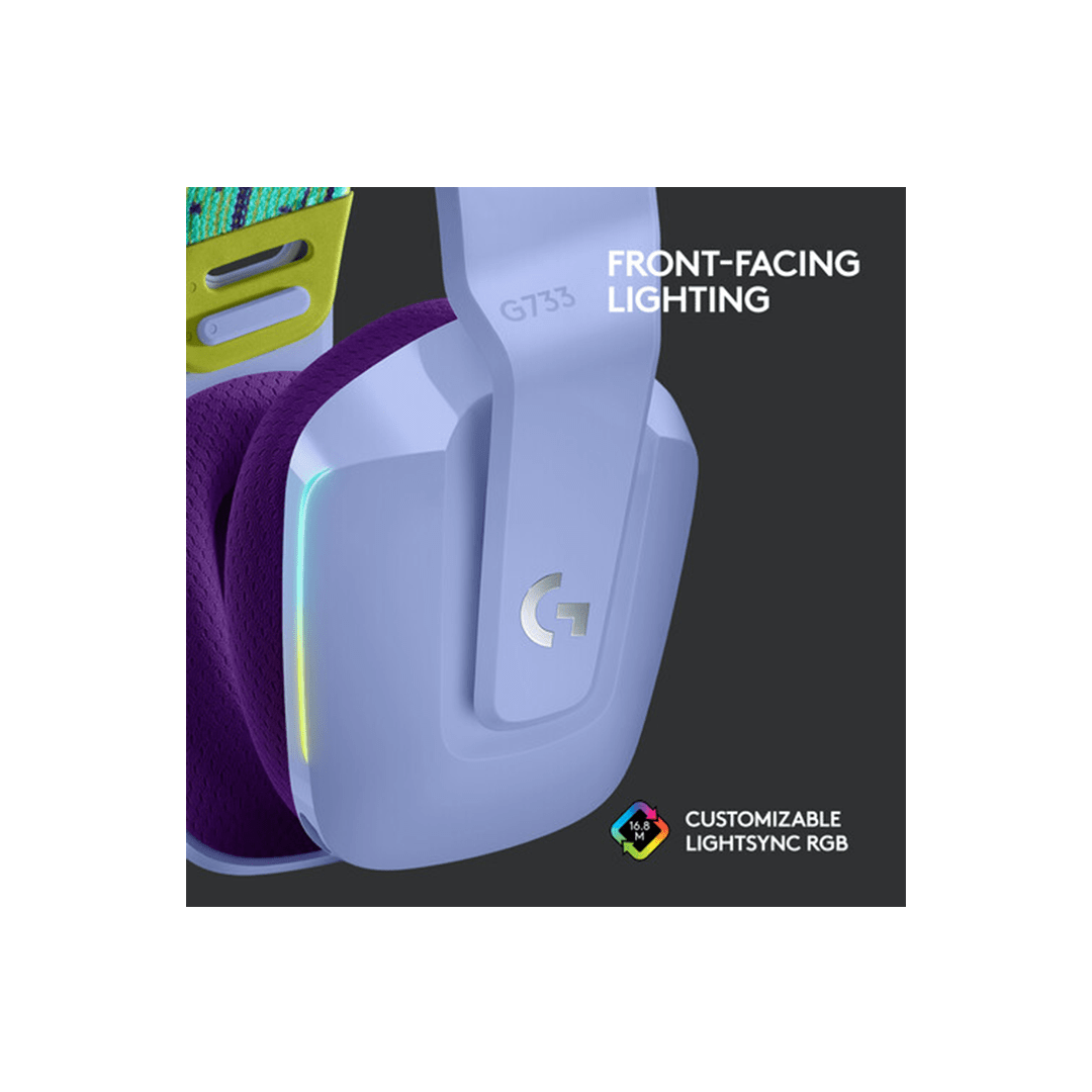 Logitech G733 LIGHTSPEED Wireless RGB Gaming Headset - Lilac in Qatar Logitech G733 LIGHTSPEED Wireless RGB Gaming Headset - Lilac in Qatar